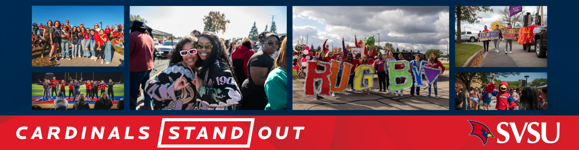 Collage of students at SVSU events